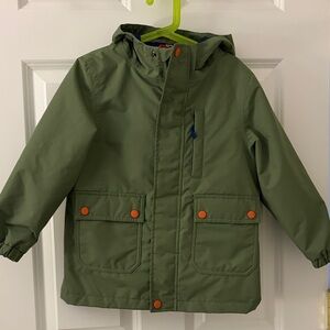 Boden Olive Green Jacket with Blue Star Lining